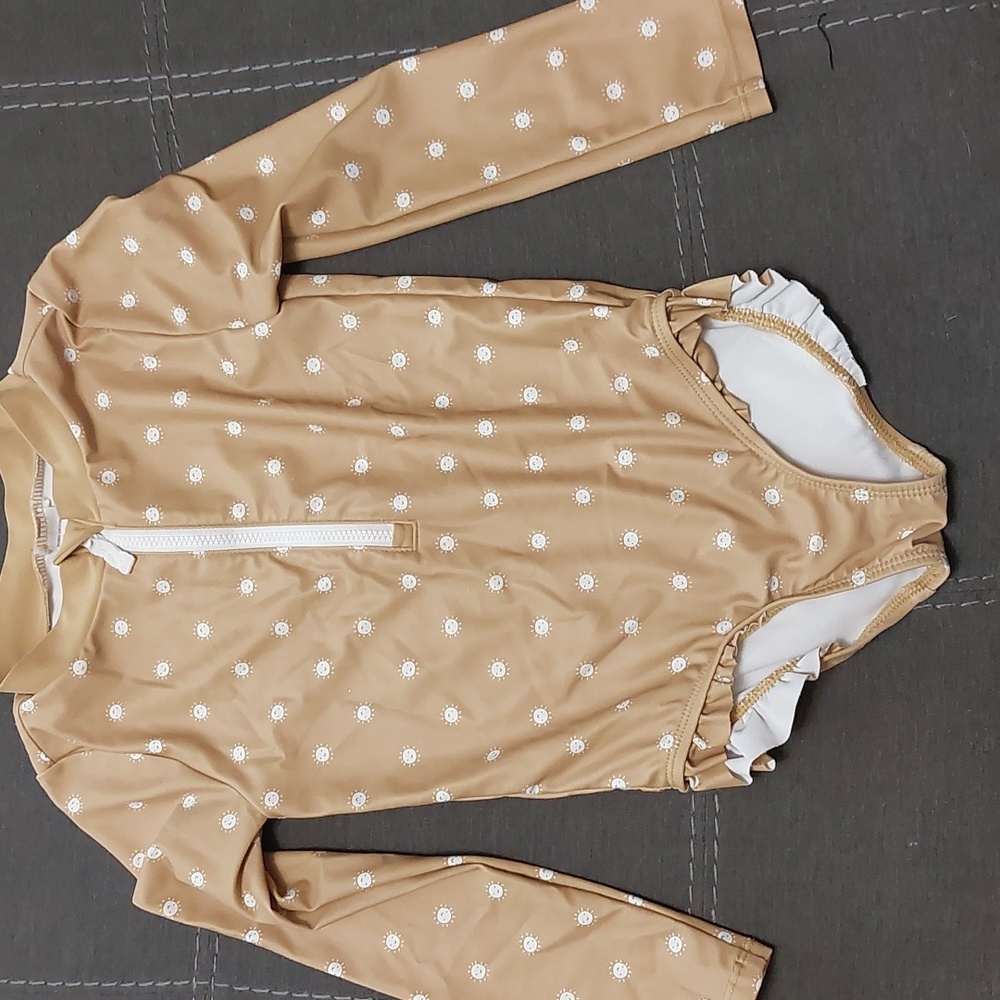 Carter's Little Planet Sun Pattern Recycled 1- Piece Rashguard- Girls 5T
